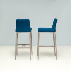 Carlesi Tonelli Studio for Roche Bobois Grey & Blue AIDA Bar Stools, Set of 2