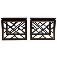 Carleton Varney for Kindel Lacquered Trellis Tables