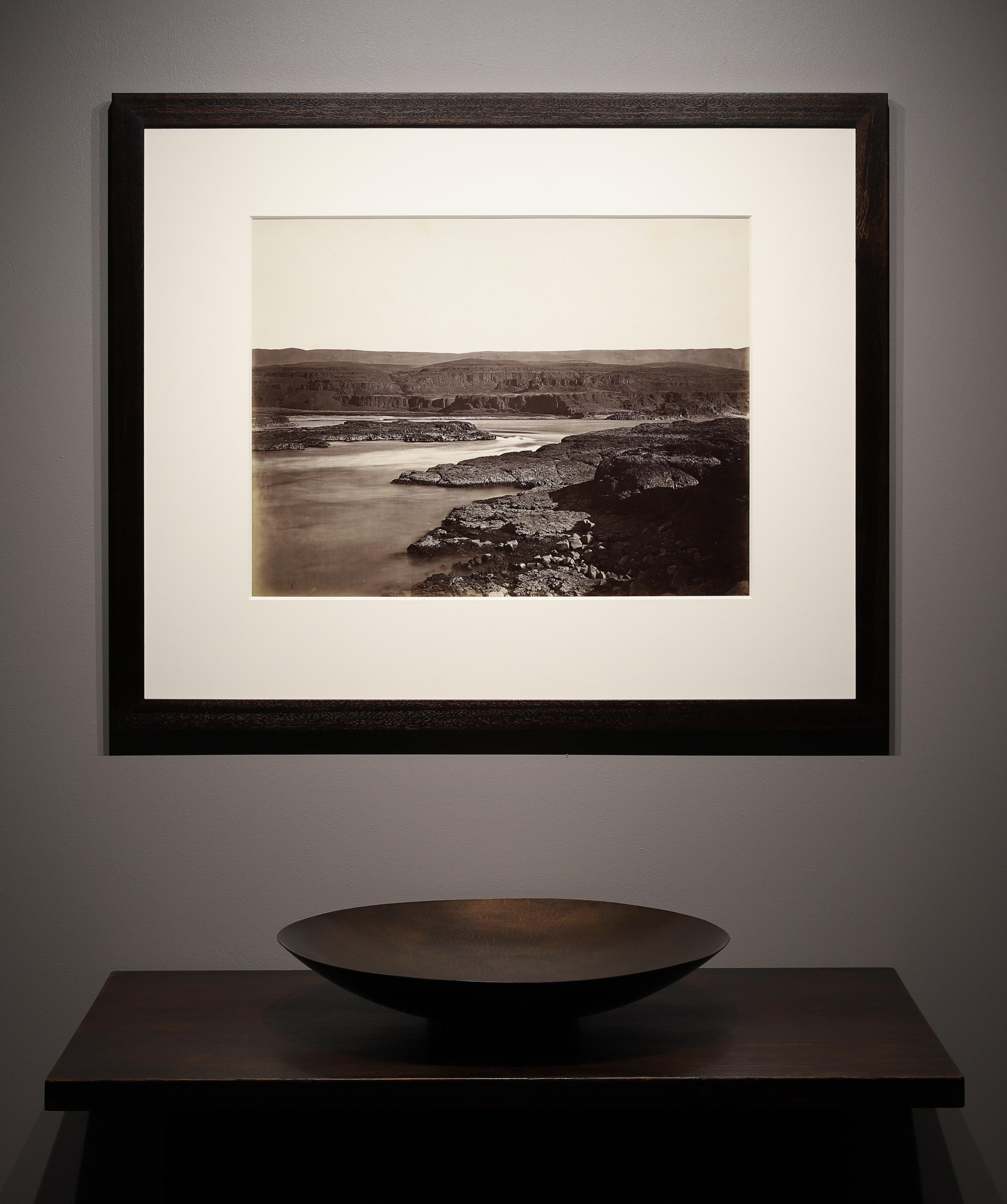 The Passage of the Dalles, Columbia River - Silver Landscape Photograph by Carleton Watkins