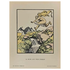 La Biche Aux Pieds D'Airain  - Gravure sur bois par Carlège (C.M.) Egli)