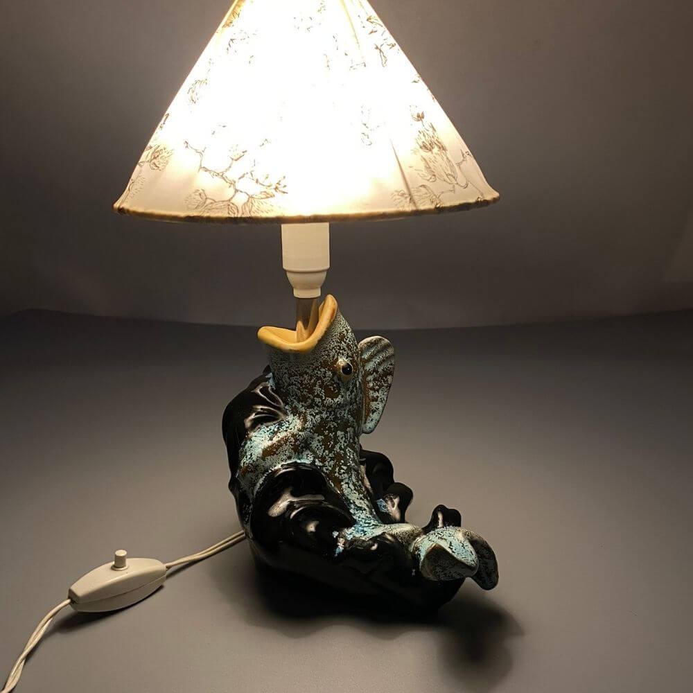 Carli Bauer Goldfish Table Lamp by Gmundner Keramik, Collector's Item  For Sale 3