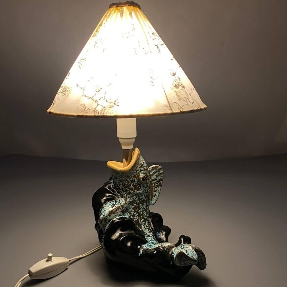 Carli Bauer Goldfish Table Lamp by Gmundner Keramik, Collector's Item  For Sale 4