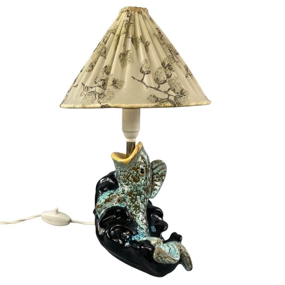 Austrian Carli Bauer Goldfish Table Lamp by Gmundner Keramik, Collector's Item  For Sale