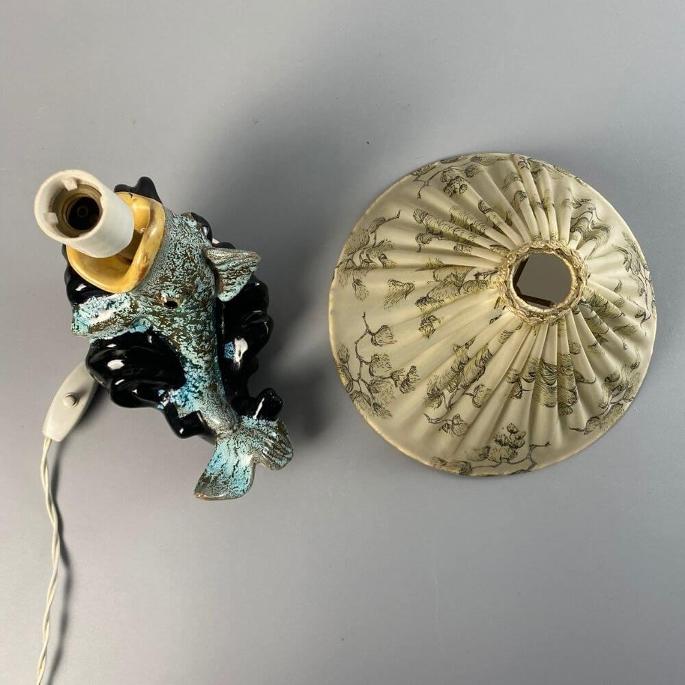 Ceramic Carli Bauer Goldfish Table Lamp by Gmundner Keramik, Collector's Item  For Sale