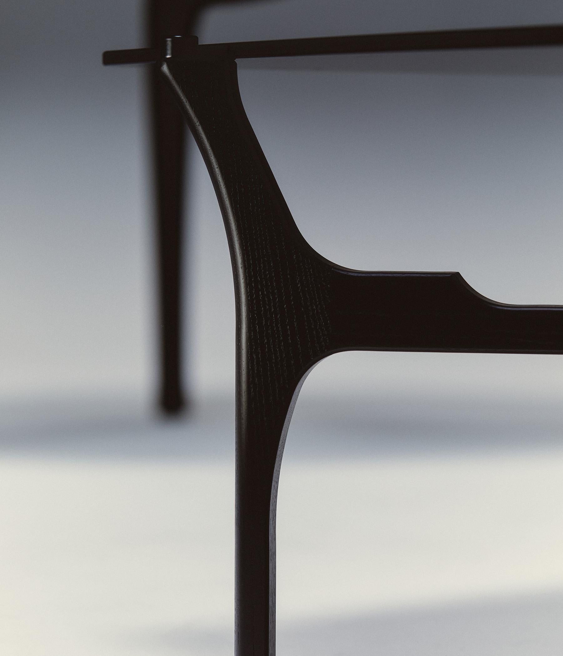 Carlina Dining Table, by Oscar Tusquets, Black Ash, Smoked Glass, Contemporary In New Condition For Sale In Barcelona, ES