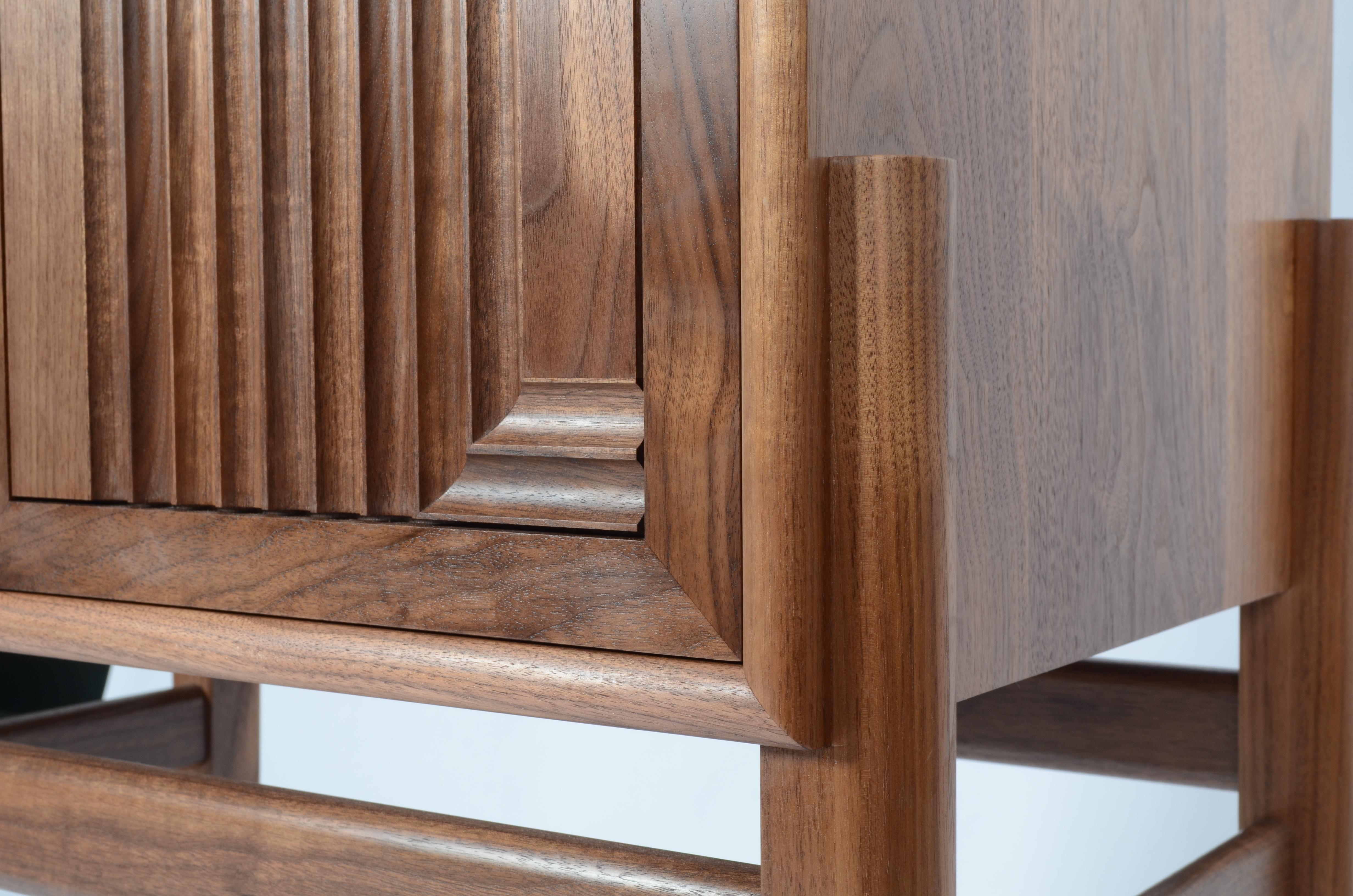 Post-Modern Carlito Walnut Highboard by Atelier Blouberg For Sale