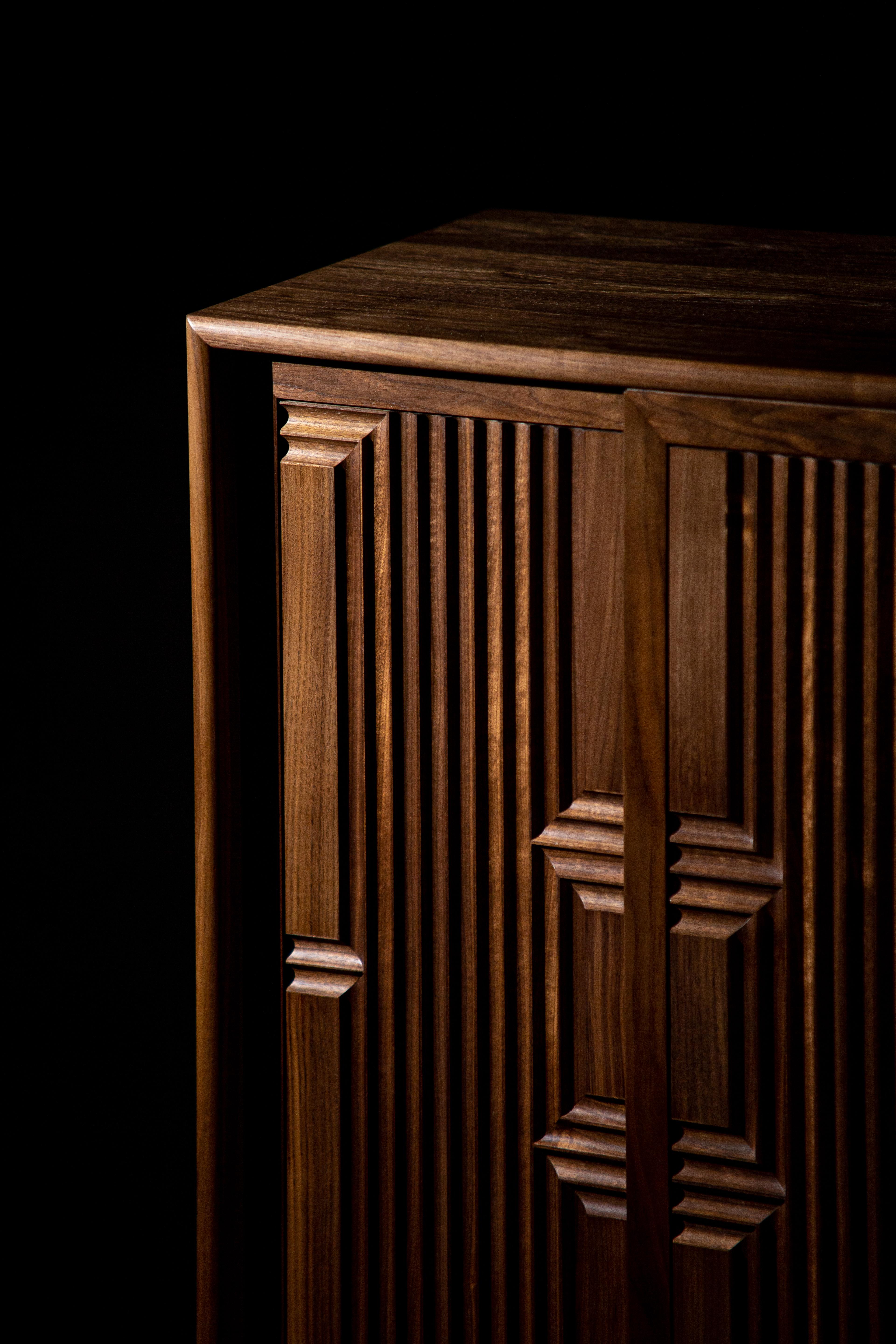 French Carlito Walnut Highboard by Atelier Blouberg For Sale