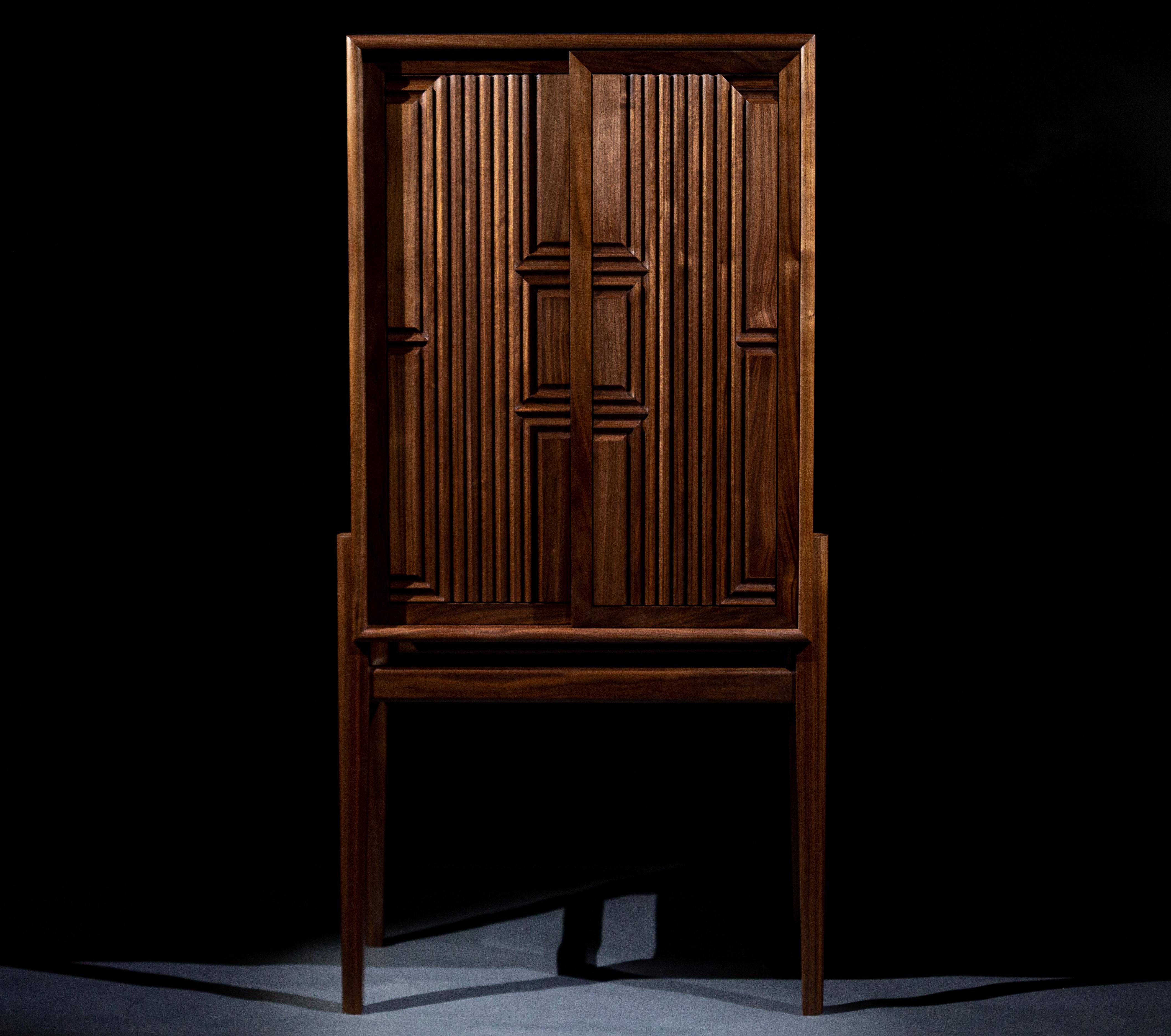 Carlito Walnut Highboard by Atelier Blouberg For Sale 1