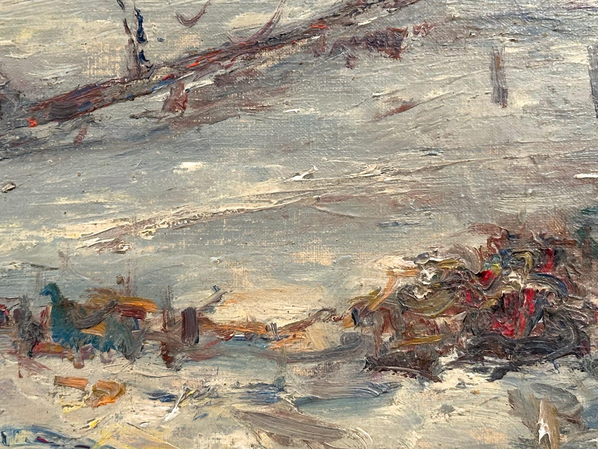Peinture à l'huile impressionniste du milieu du siècle dernier « Neve in Val Ceresio », paysage en neige en vente 8