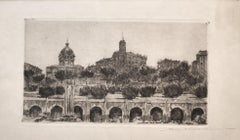 View of Rome - Original Etching and Drypoint by C.A. Petrucci - 1964