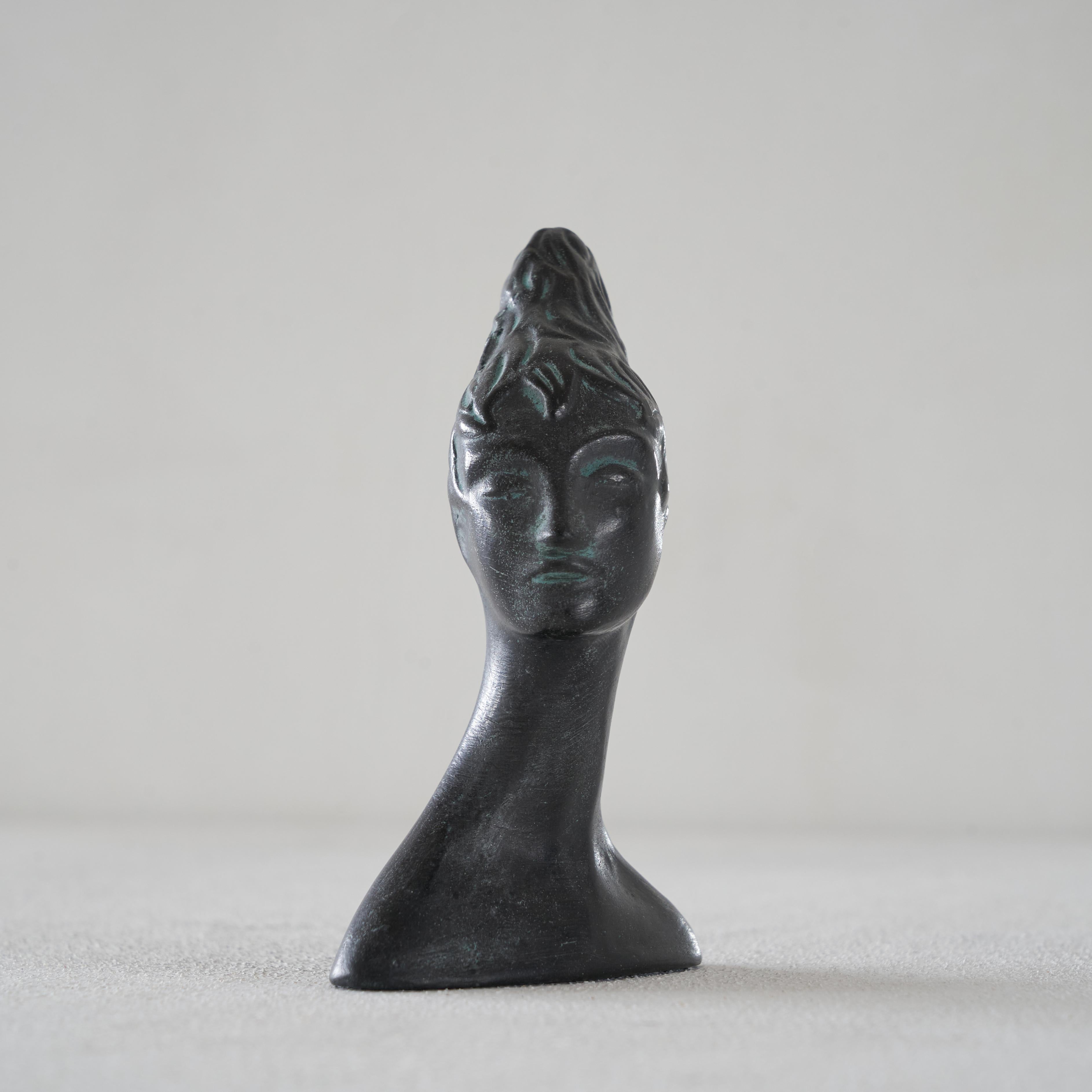 Mid-Century Modern Carlo Alberto Rossi 'Bucchero' Elegant Female Head Attributed to Giò Ponti