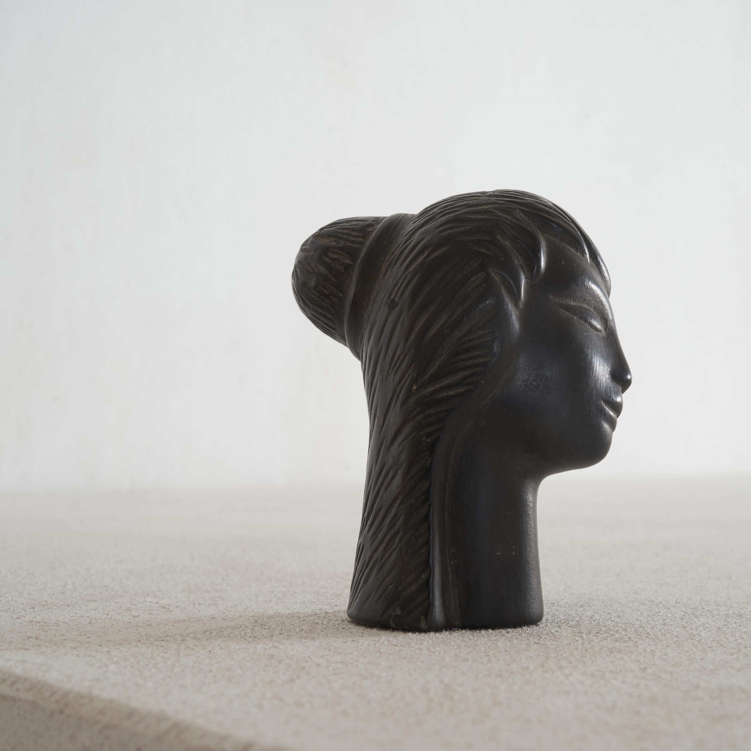 Mid-Century Modern Carlo Alberto Rossi 'Bucchero' Female Head Attributed to Giò Ponti
