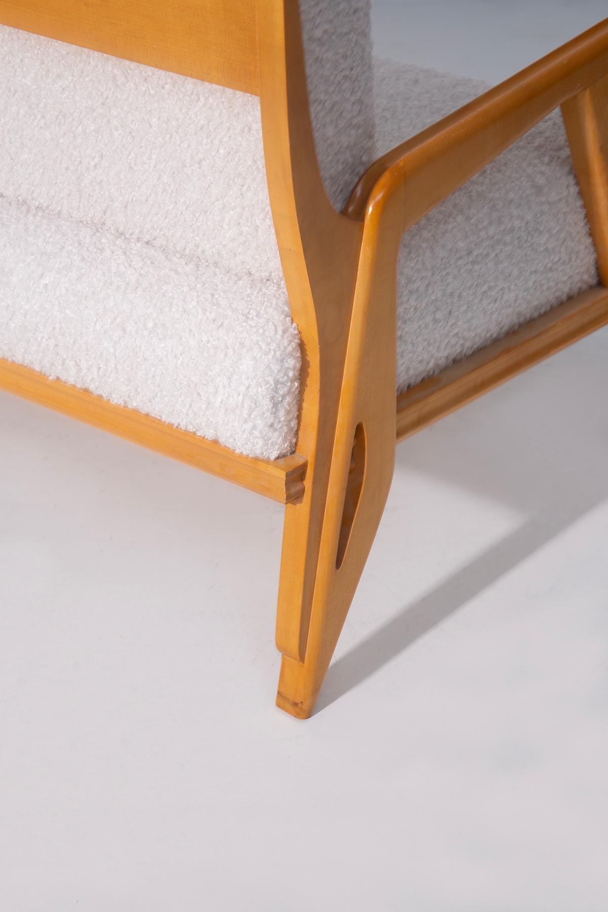 Italienisches Sofa aus weißem Bouclé von Carlo und Campo Graffi im Angebot 2
