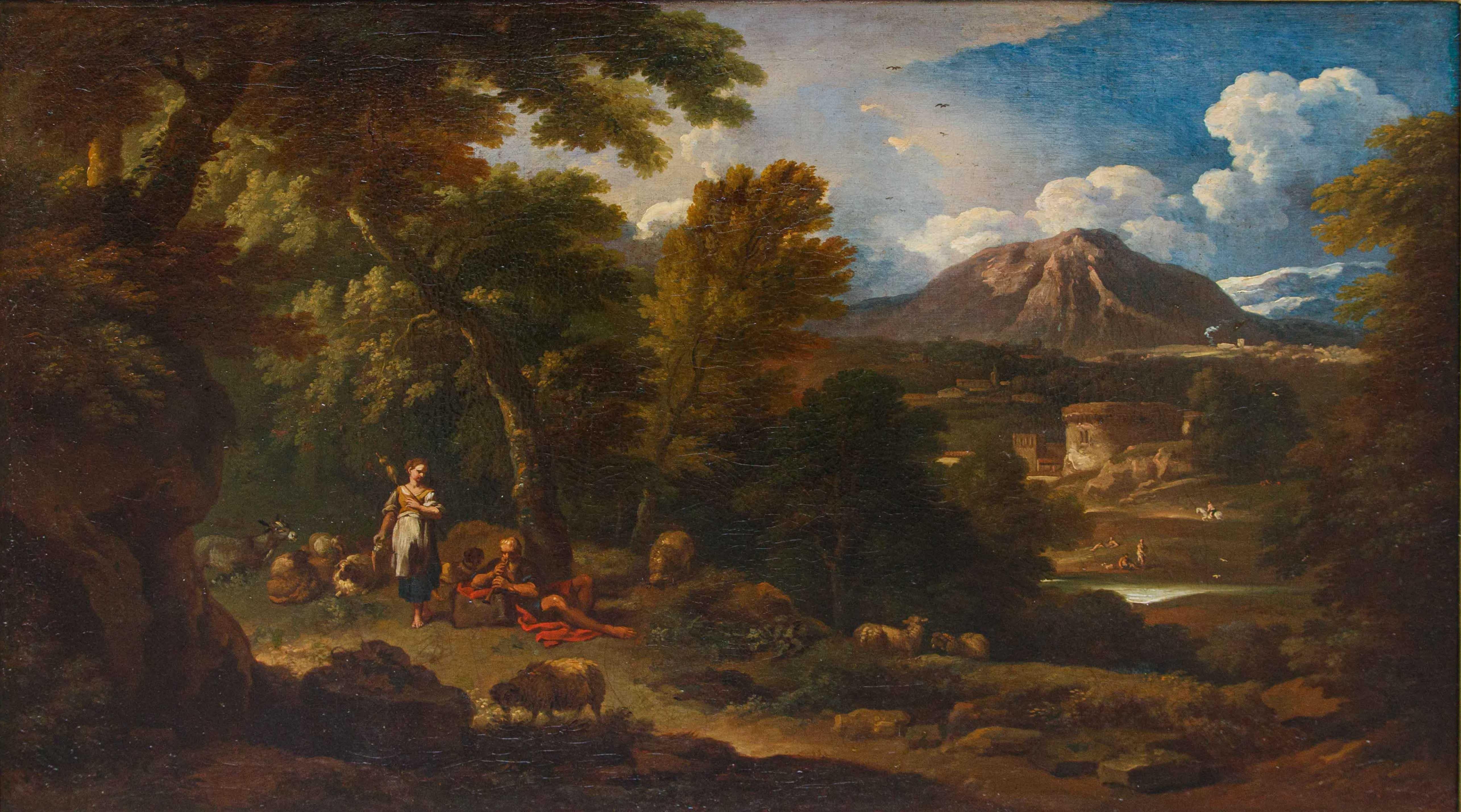 Carlo Antonio Tavella (Milano, 1668 – Genova, 1738), Paesaggio arcadico in vendita 10