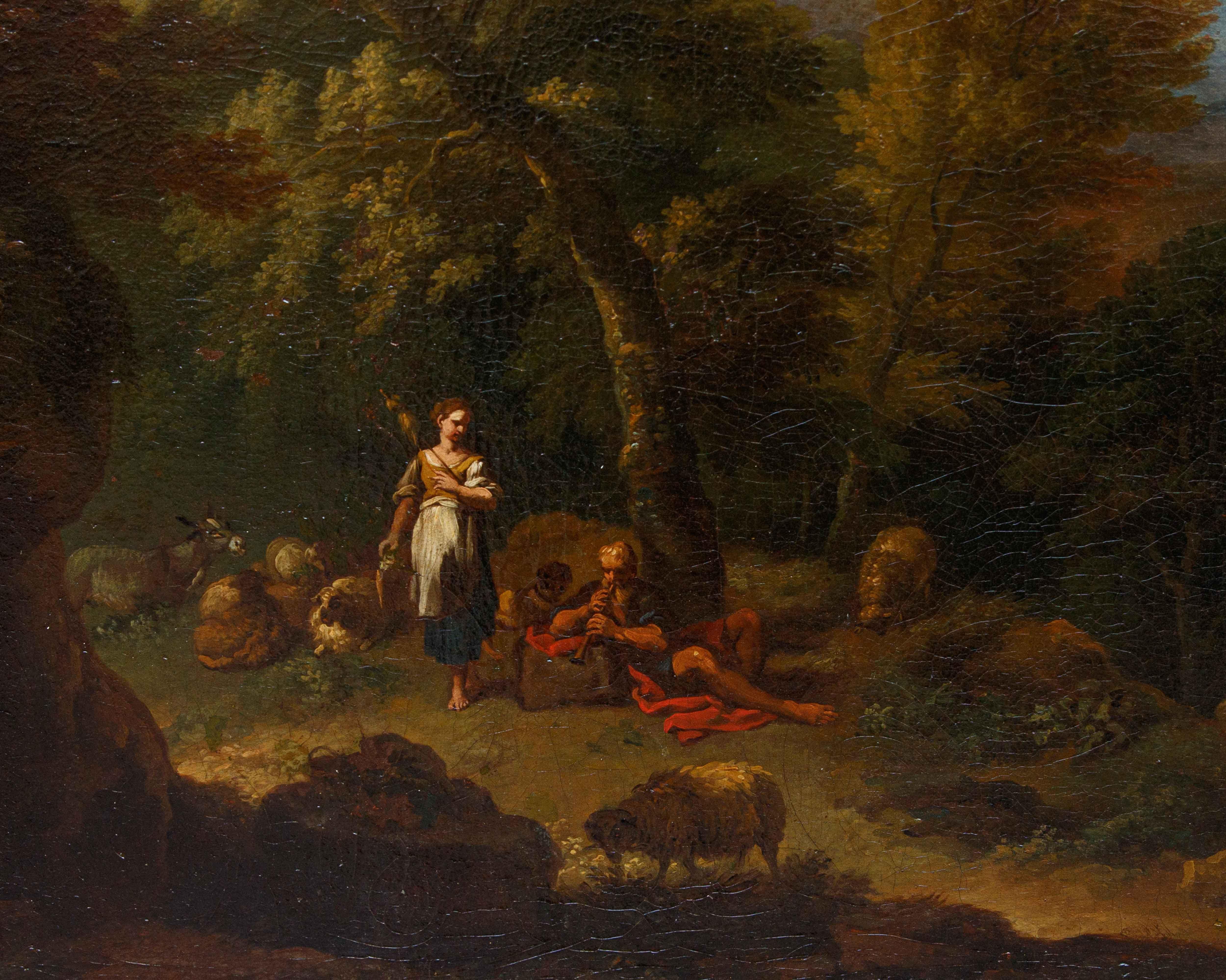 Carlo Antonio Tavella (Milano, 1668 – Genova, 1738), Paesaggio arcadico in vendita 1