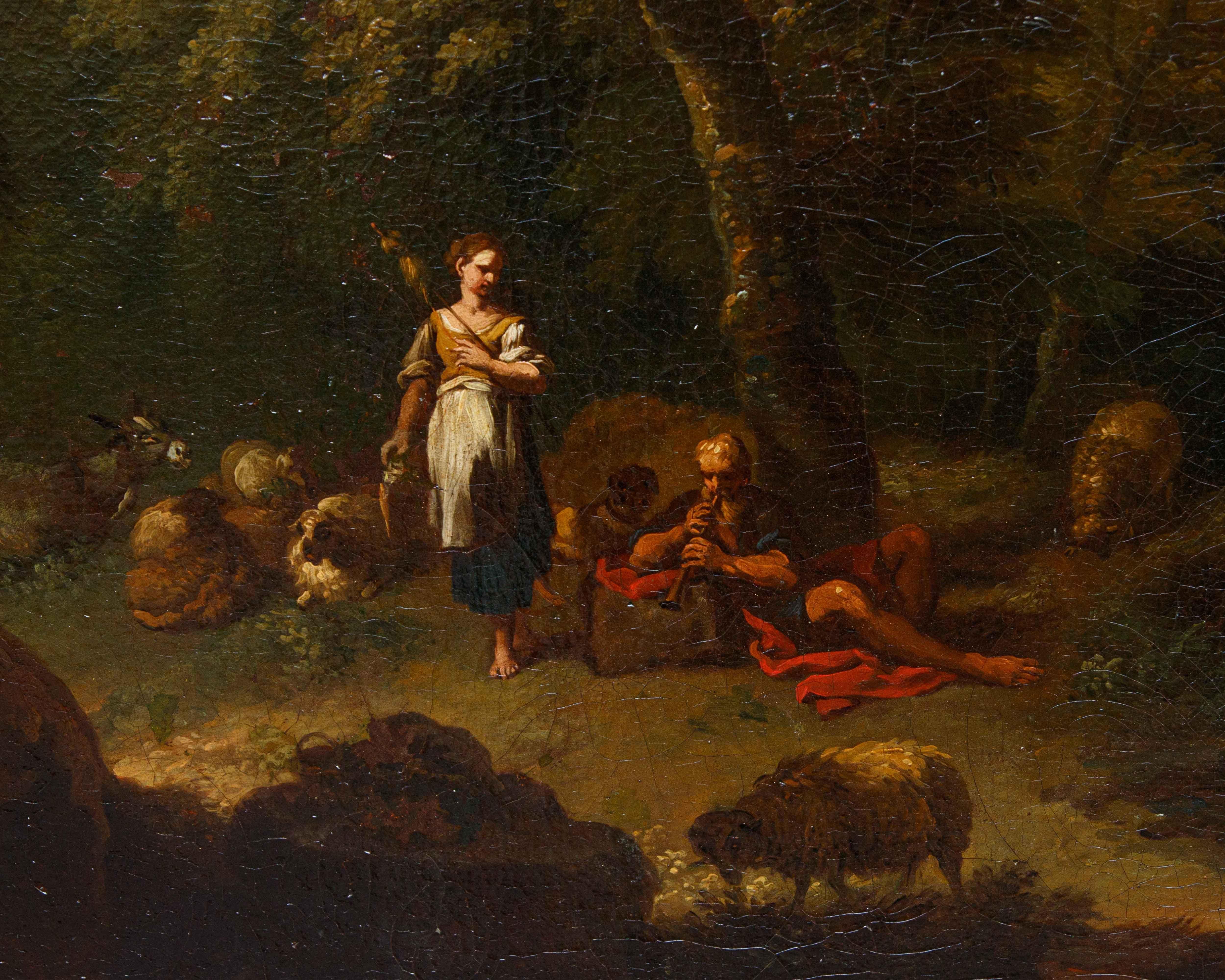 Carlo Antonio Tavella (Milano, 1668 – Genova, 1738), Paesaggio arcadico in vendita 3