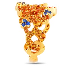 Carlo Barberis Bague en or jaune 18 carats et saphirs