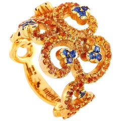 Carlo Barberis 18 Karat Yellow Gold and Sapphire Ring