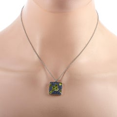 Carlo Barberis 18 Karat Gold 0.04 Carat Diamond, Sapphire and Peridot Necklace