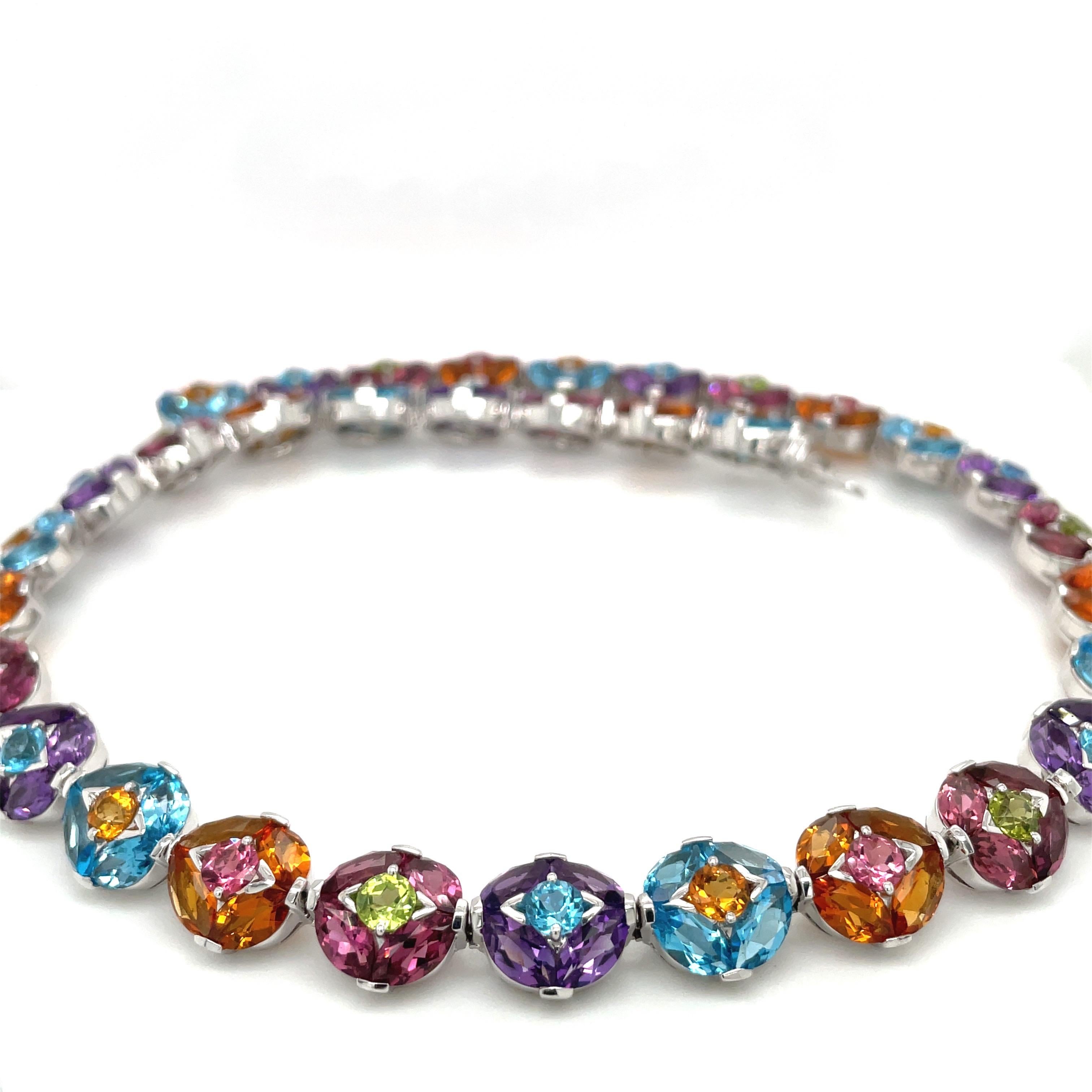 Modern Carlo Barberis For Cellini Jewelers 18KT WG Semi-Precious 14.79Ct. Necklace For Sale