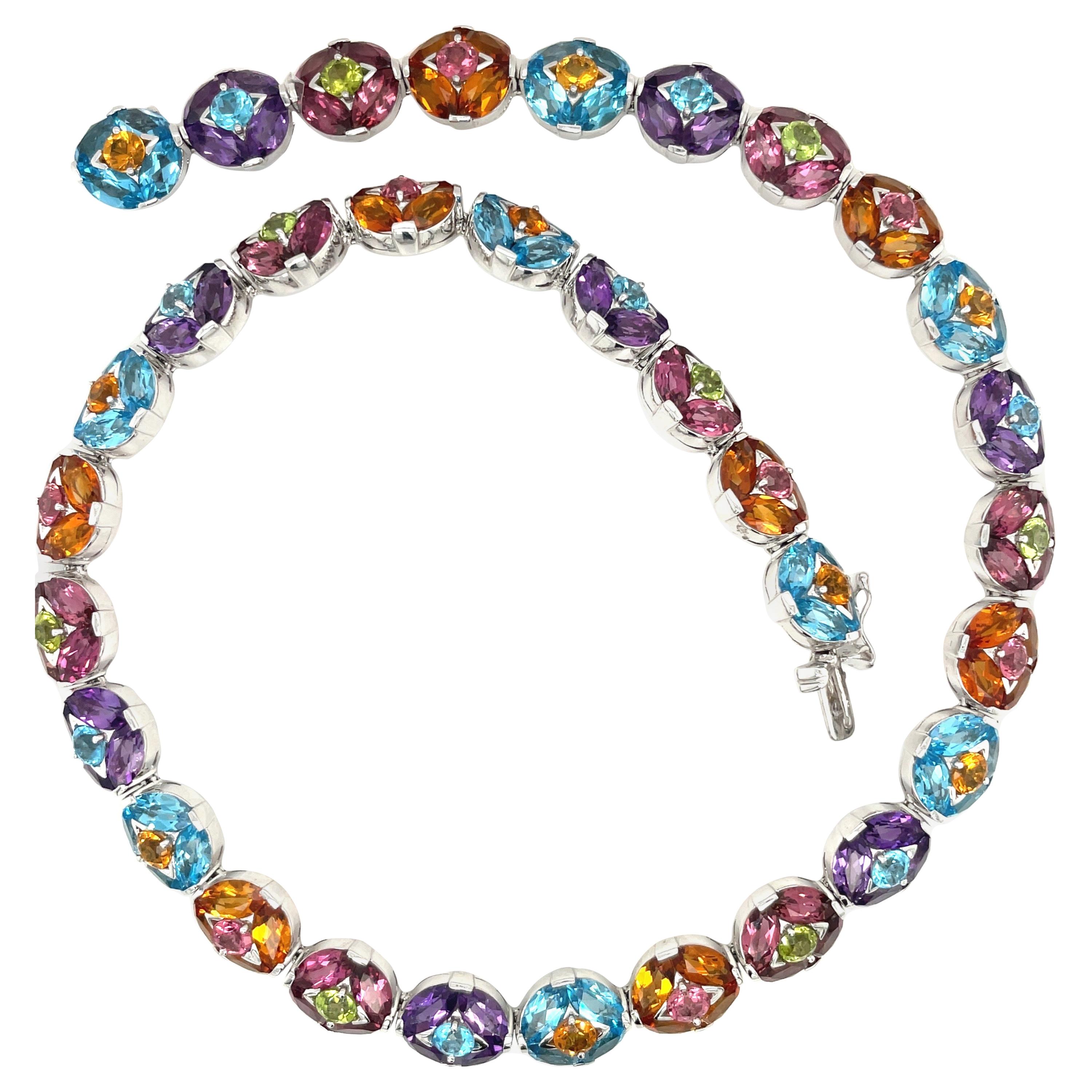 Carlo Barberis Para Cellini Joyeros 18KT WG Semipreciosas 14.79Ct. Collar