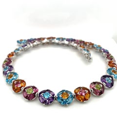 Carlo Barberis pour Cellini Jewelers 18KT WG Semi-précieux 14,79 carats Collier