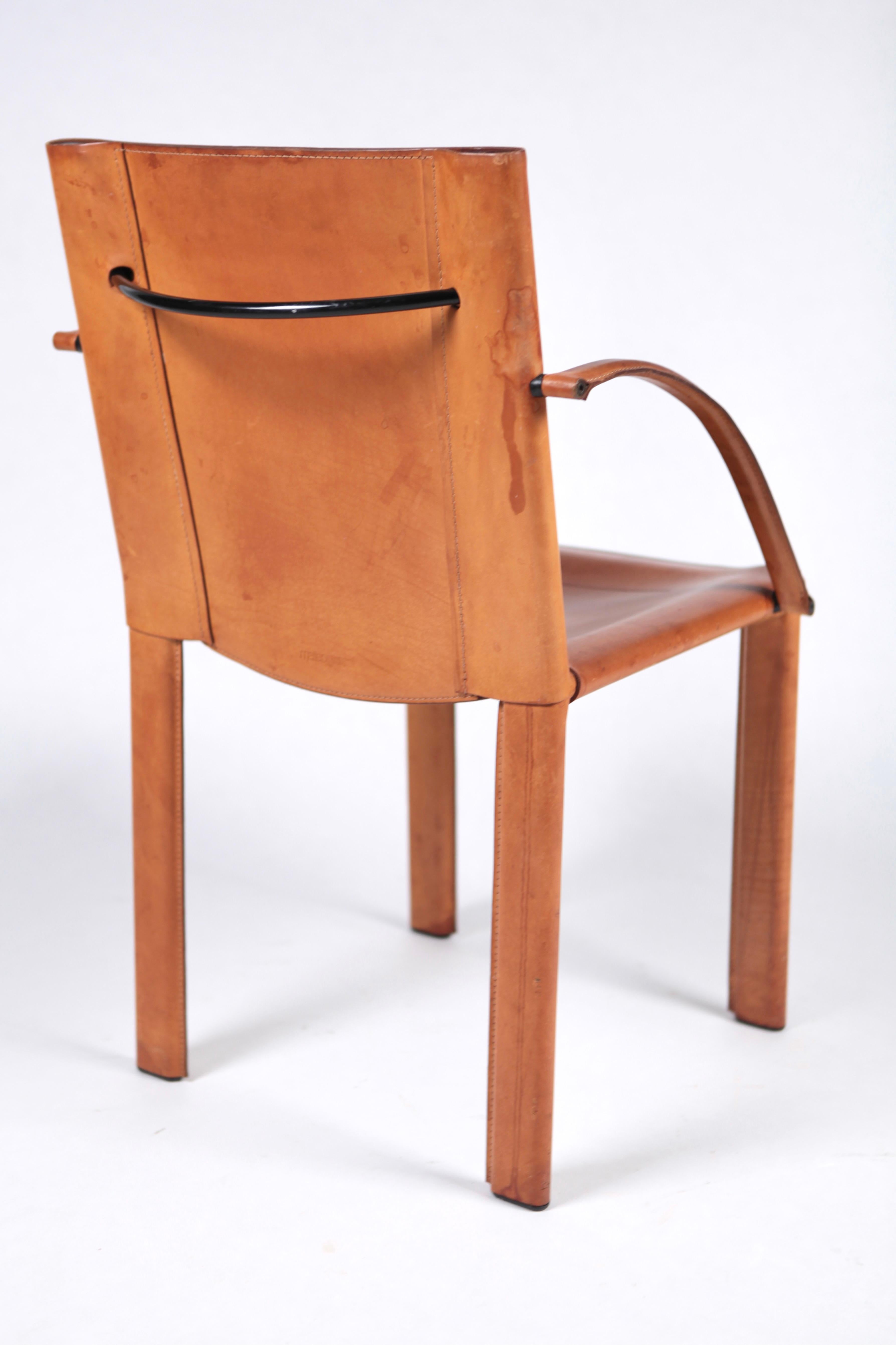 Carlo Bartoli, 4 'Carol' Leather Armchairs by Matteograssi, Italy, 1980 6