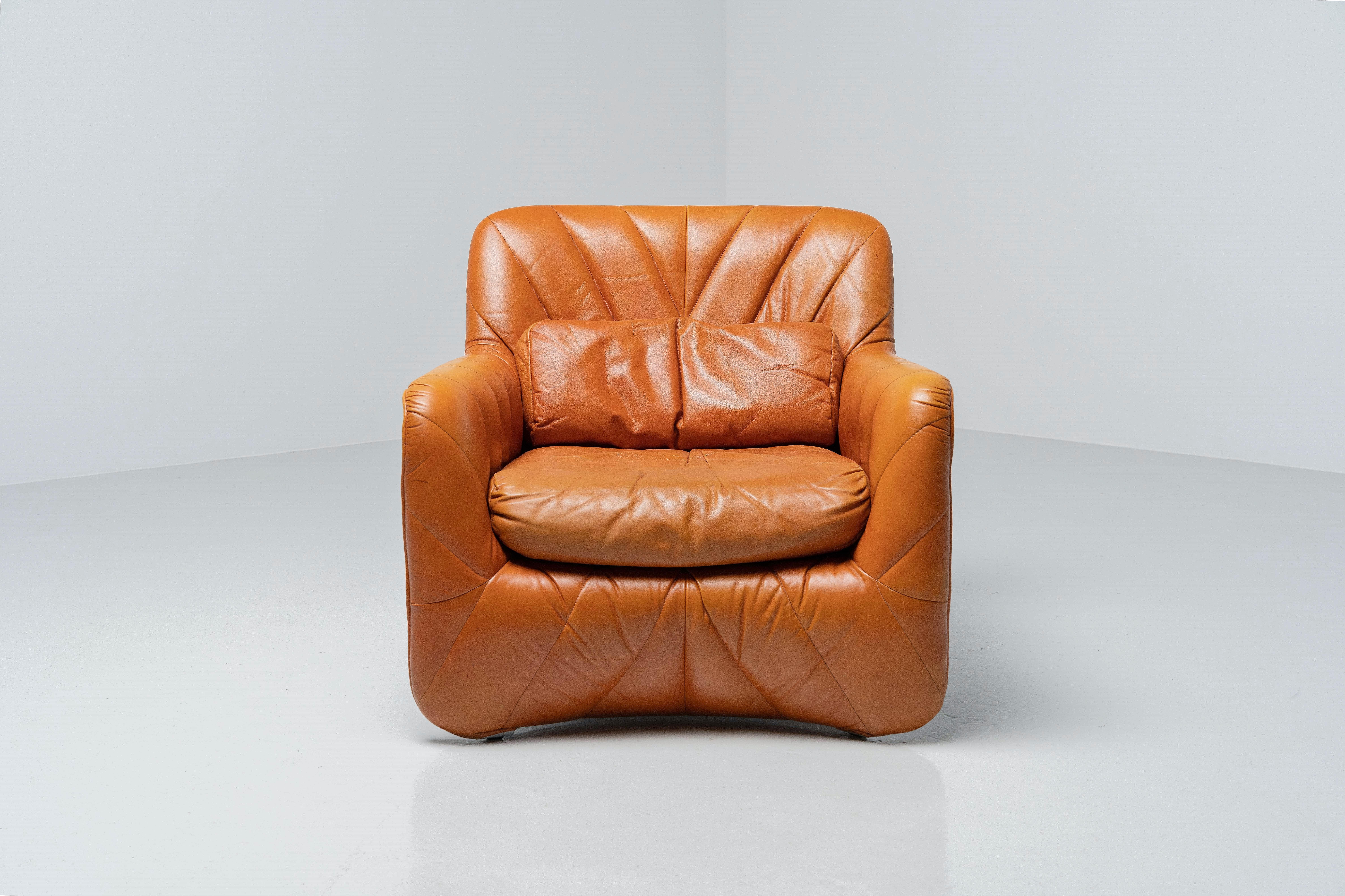 Italian Carlo Bartoli Bicia Lounge Chair Arflex, Italy, 1969 For Sale