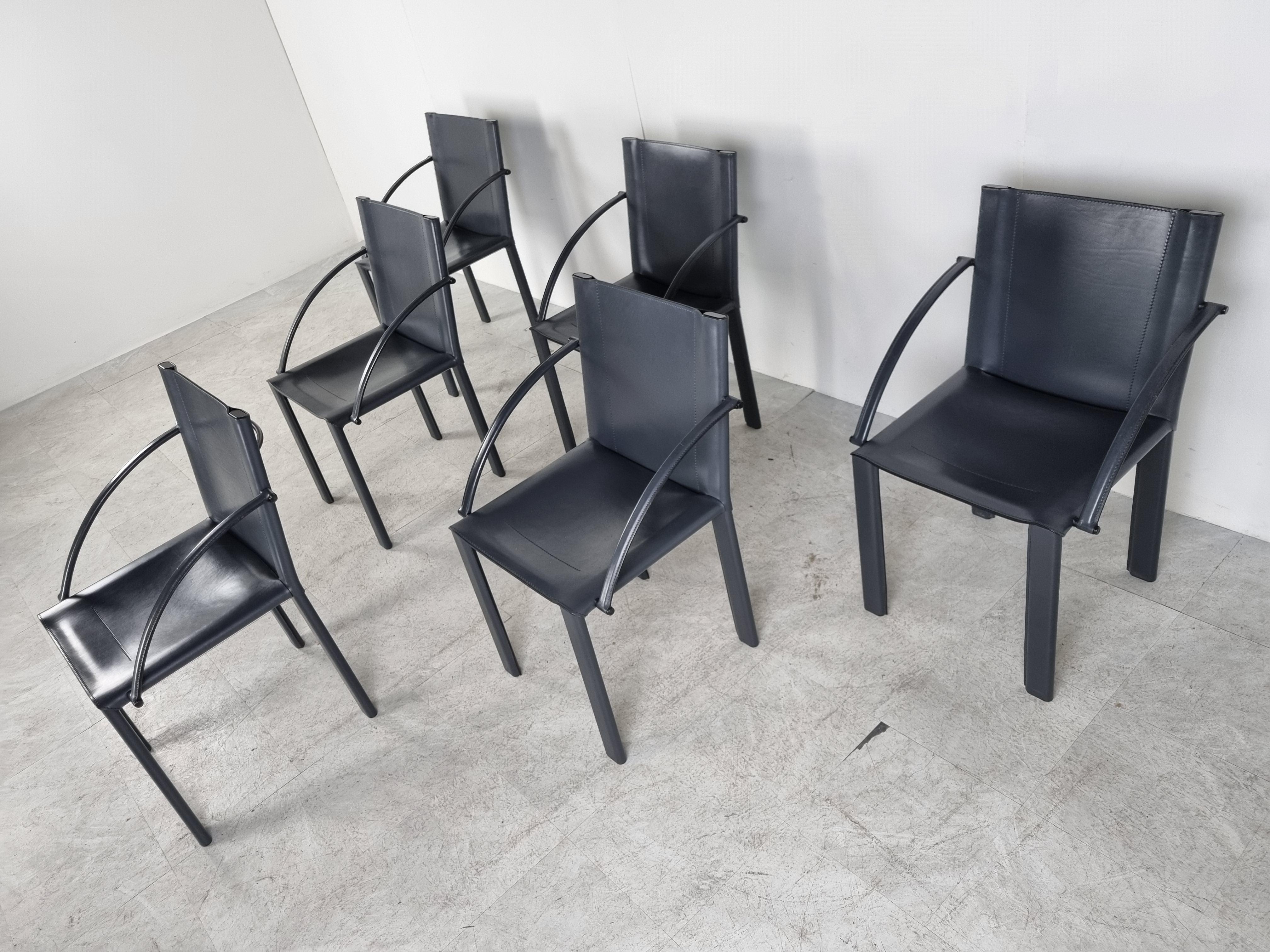 Carlo Bartoli Dining Chairs for Matteo Grassi, Set of 6, 1980s 1