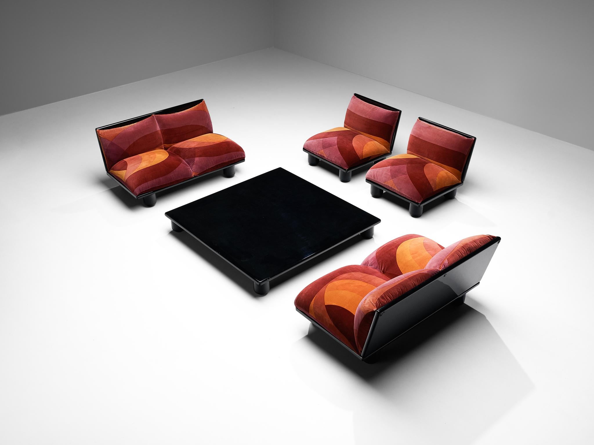 Italian Carlo Bartoli for Rossi di Albizzate 'Blop' Lounge Set in Original Fabric For Sale