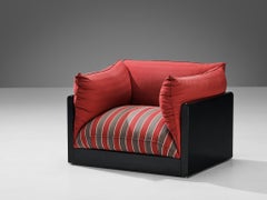 Carlo Bartoli for Rossi di Albizzate 'Down' Lounge Chair in Striped Fabric