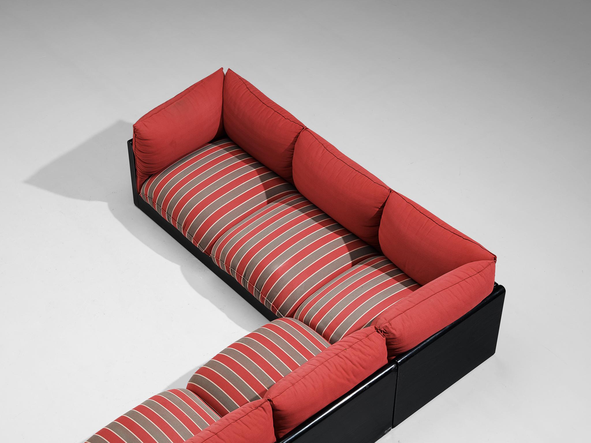 Carlo Bartoli for Rossi di Albizzate 'Down' Sofas in Striped Fabric 3