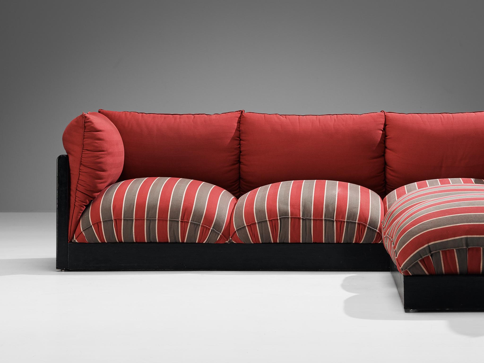 small striped sofa