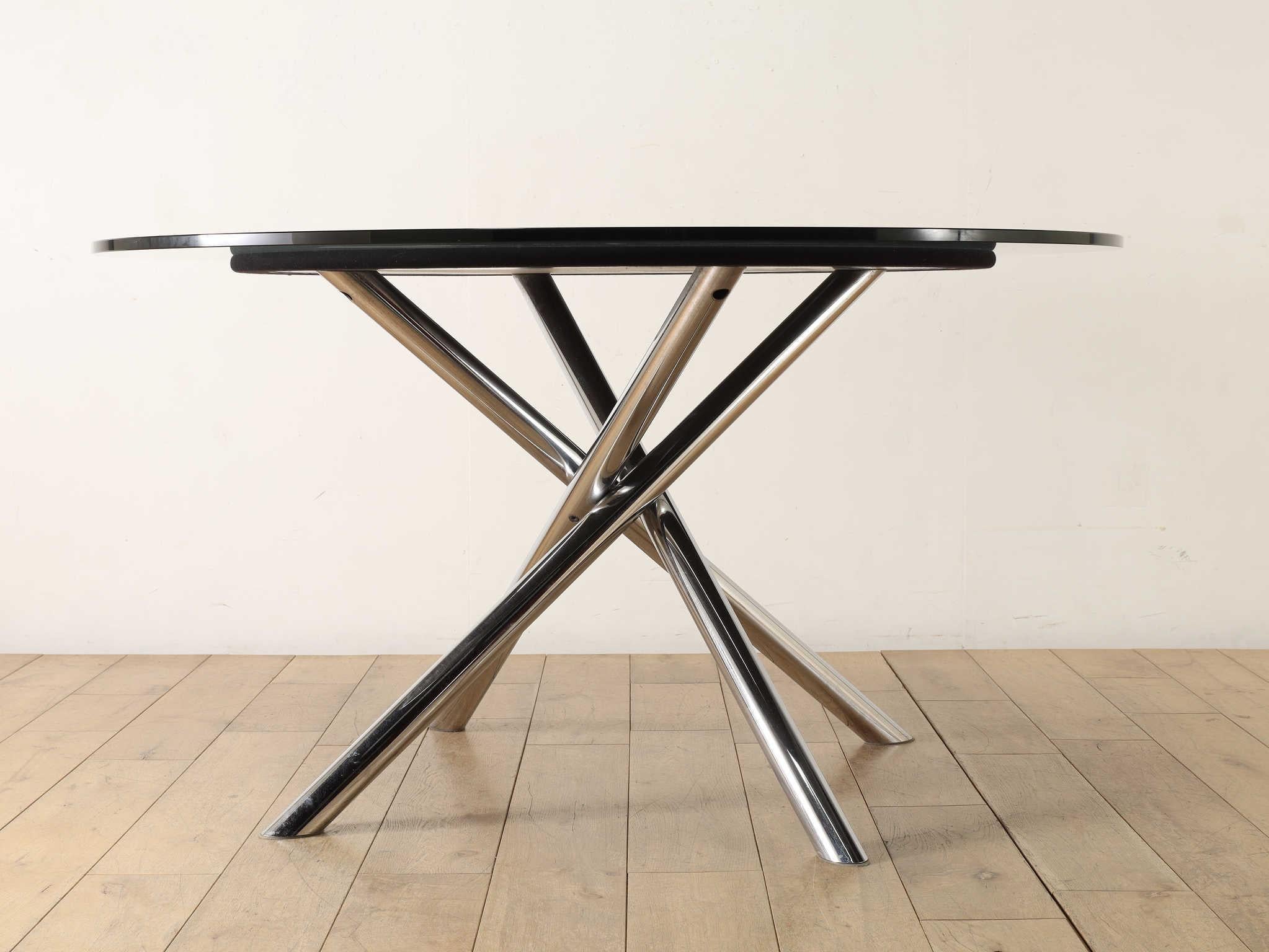 Table ronde à plateau en verre Carlo Bartoli 1970 en vente 6