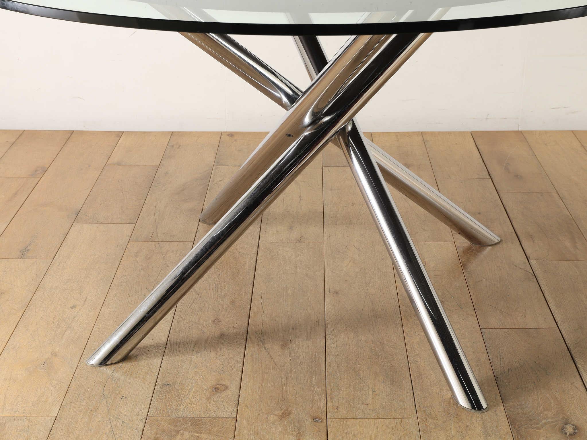 Table ronde à plateau en verre Carlo Bartoli 1970 en vente 7