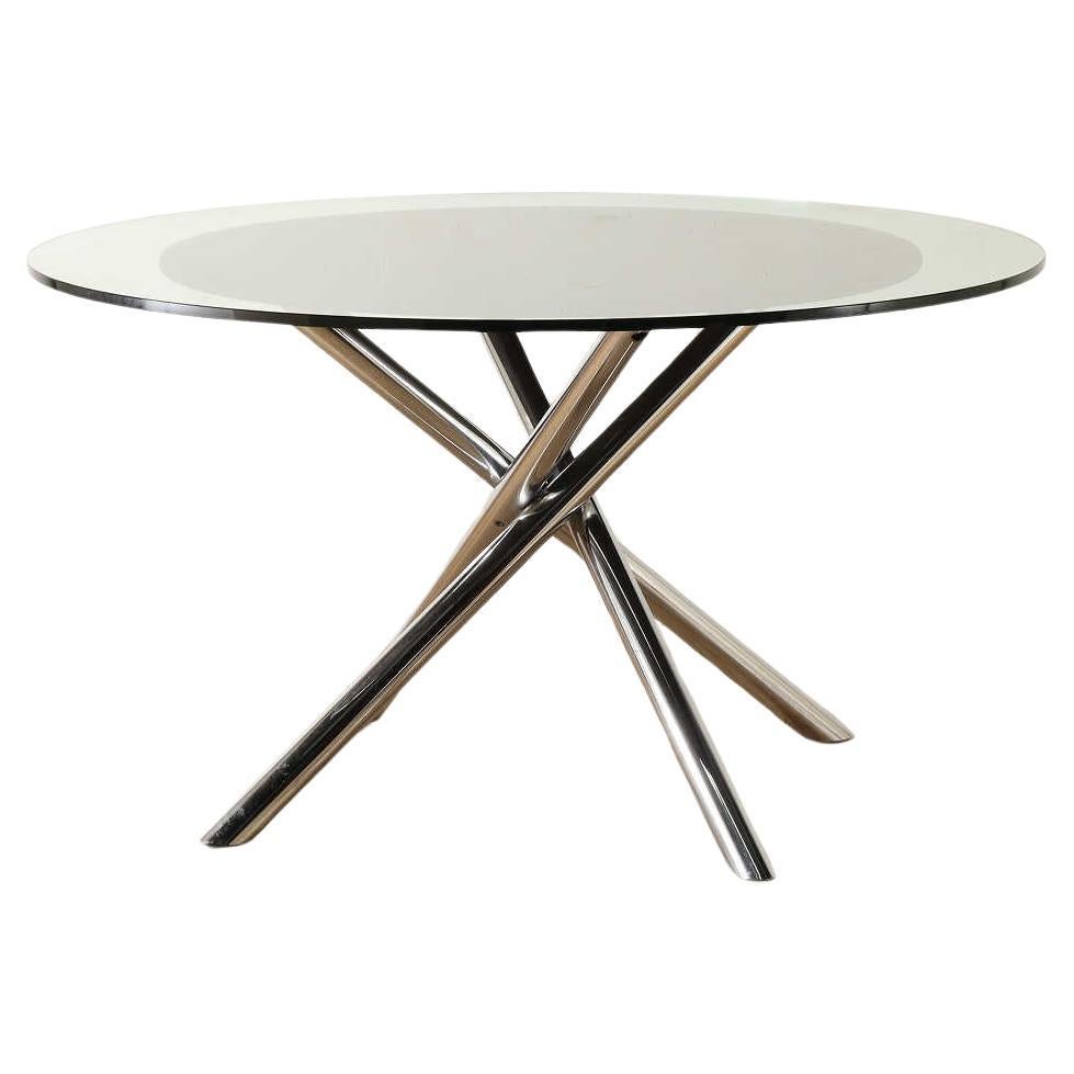 Table ronde à plateau en verre Carlo Bartoli 1970 en vente