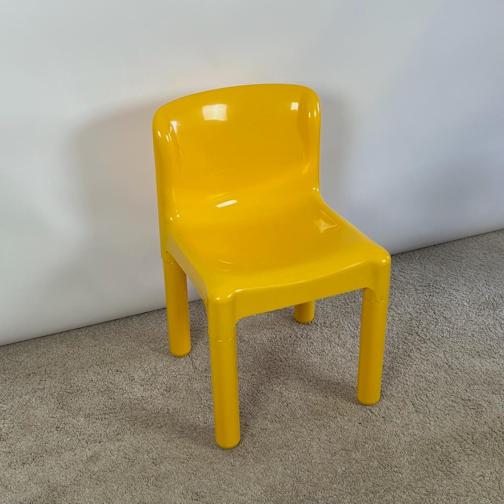 Carlo Bartoli Kartell Model 4875 Chairs in Yellow, New Old Stock 1985 - Set of 2 In Good Condition In San Benedetto Del Tronto, IT