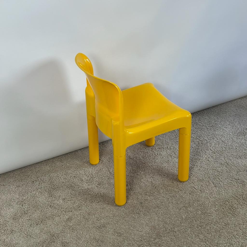 Late 20th Century Carlo Bartoli Kartell Model 4875 Chairs in Yellow, New Old Stock 1985 - Set of 2