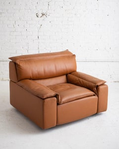 Carlo Bartoli Lounge Chair in Cognac Leather for Rossi Di Albizzate