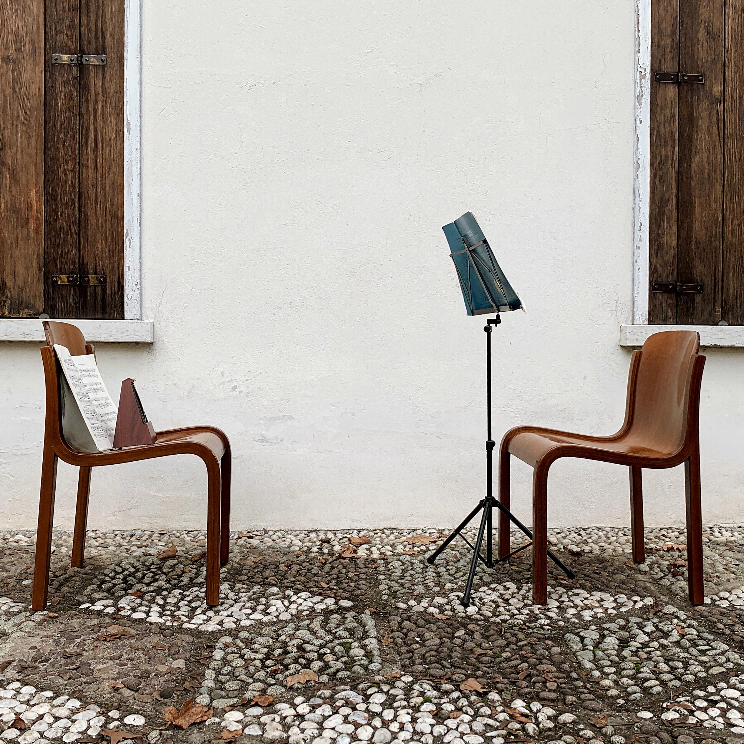 Carlo Bartoli Midcentury Plywood Dining Chairs “Mito” for T70, 1969, Set of 6 For Sale 8