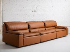 Carlo Bartoli Modular Sofa in Cognac Leather for Rossi Di Albizzate