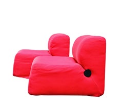 Carlo Bartoli for Rossi d'Albizzate Pair of Red Armchairs Mod. Bubble, 1970