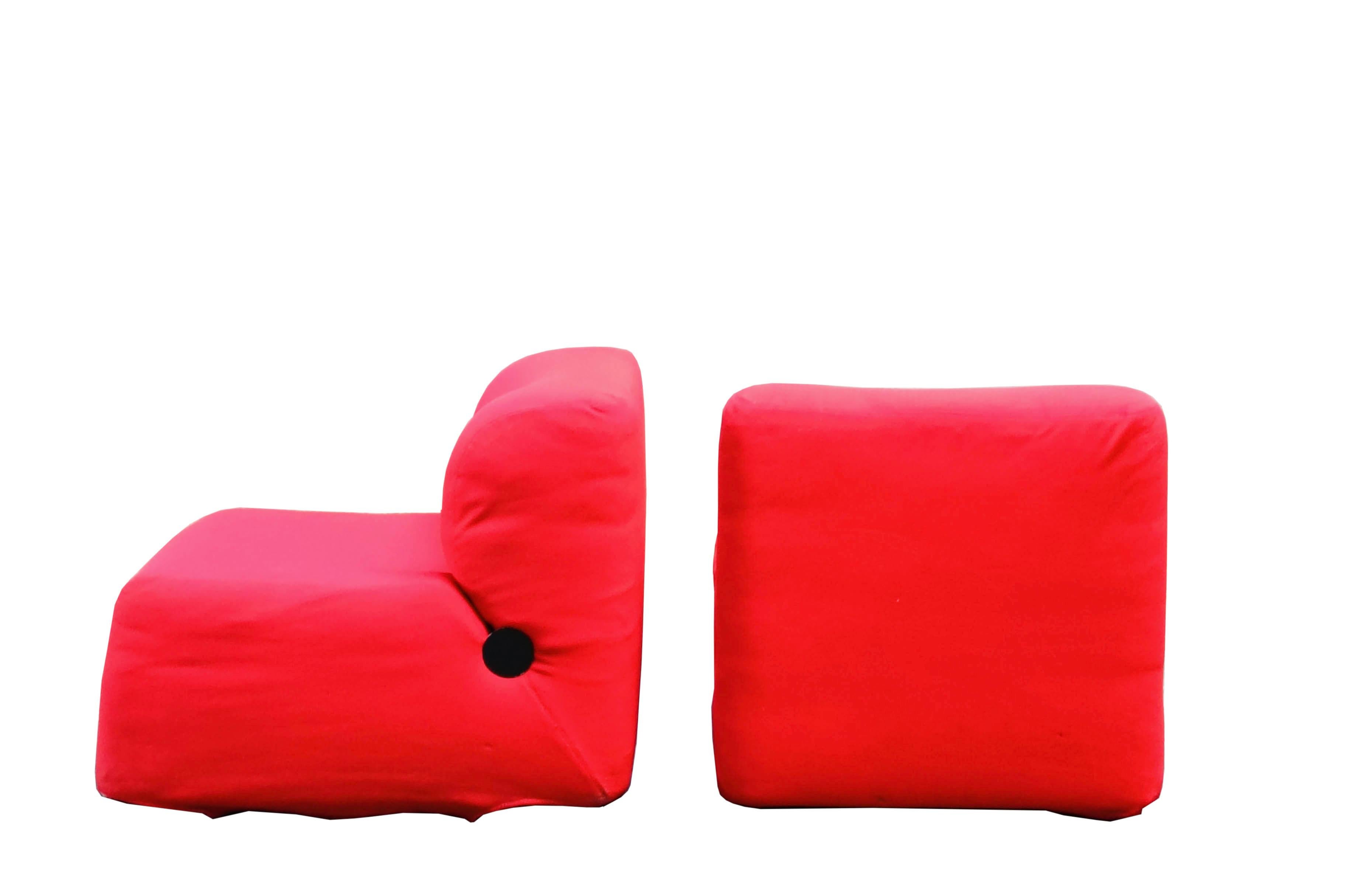 Carlo Bartoli per Rossi d'Albizzate Coppia di Poltrone Rosse Mod. Bubble, 1970 In condizioni buone in vendita a Naples, IT