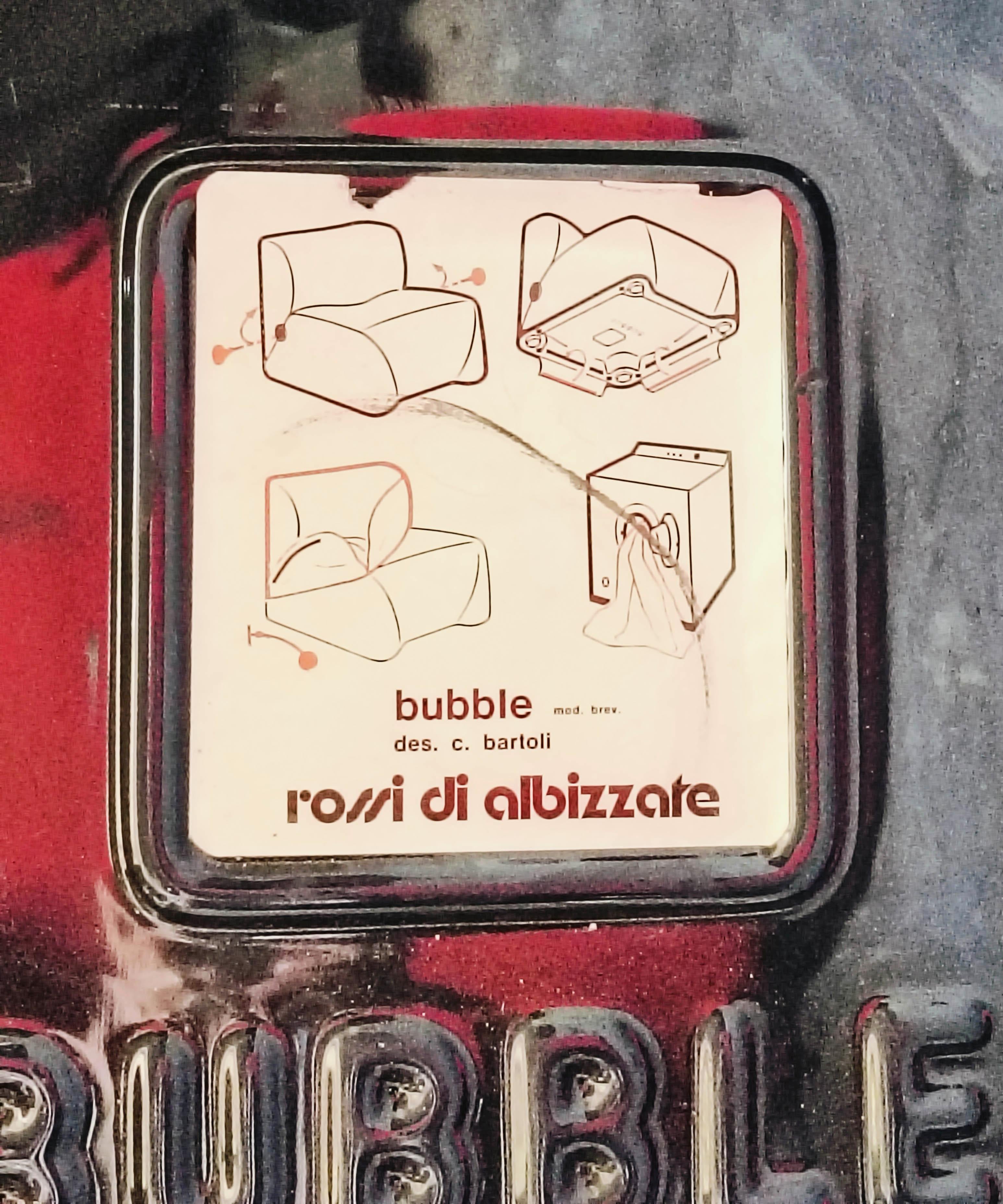 Late 20th Century Carlo Bartoli per Rossi d'Albizzate Coppia di Poltrone Rosse Mod. Bubble, 1970 in vendita