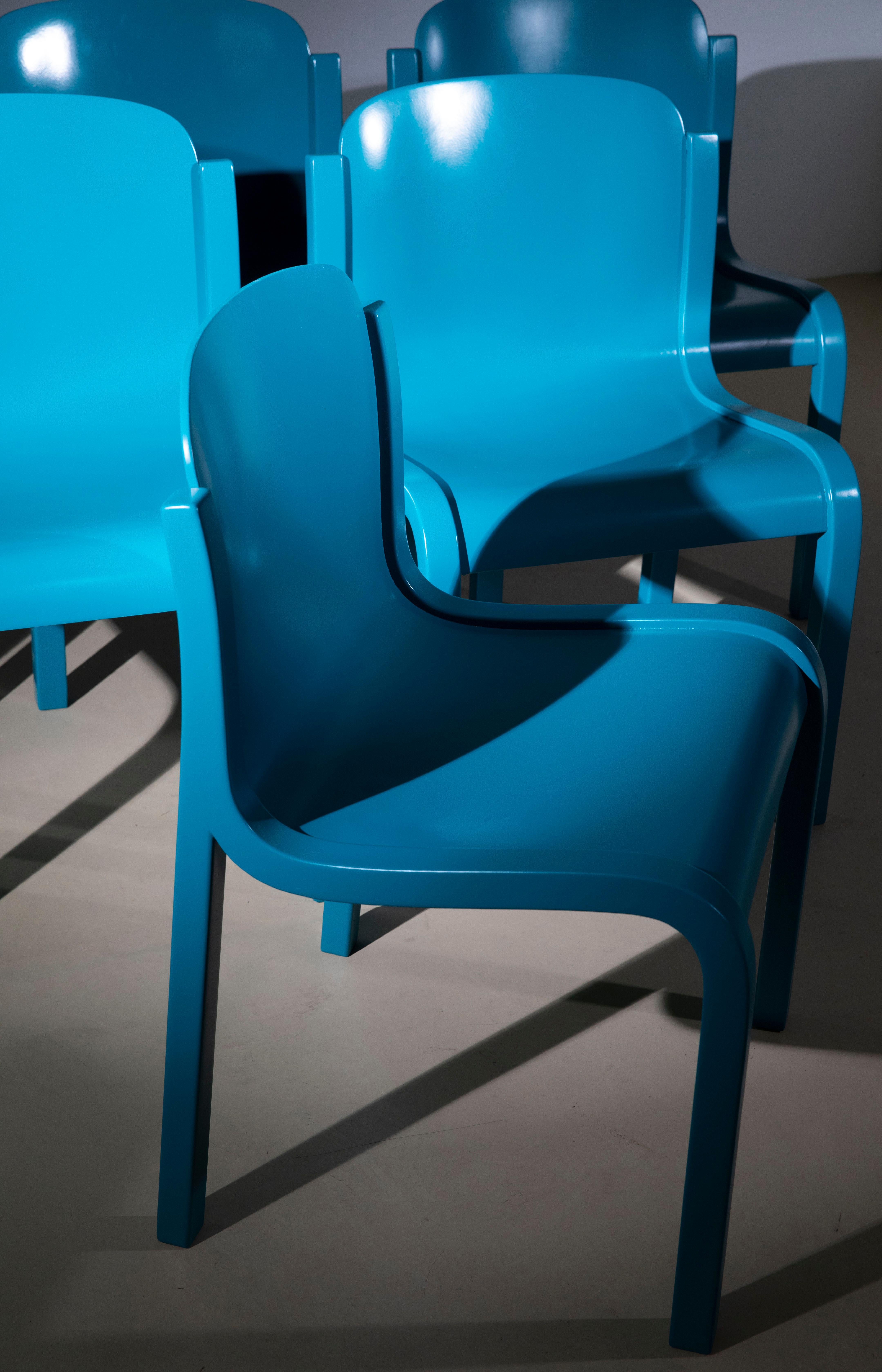 Italian Carlo Bartoli, ensemble de six chaises 