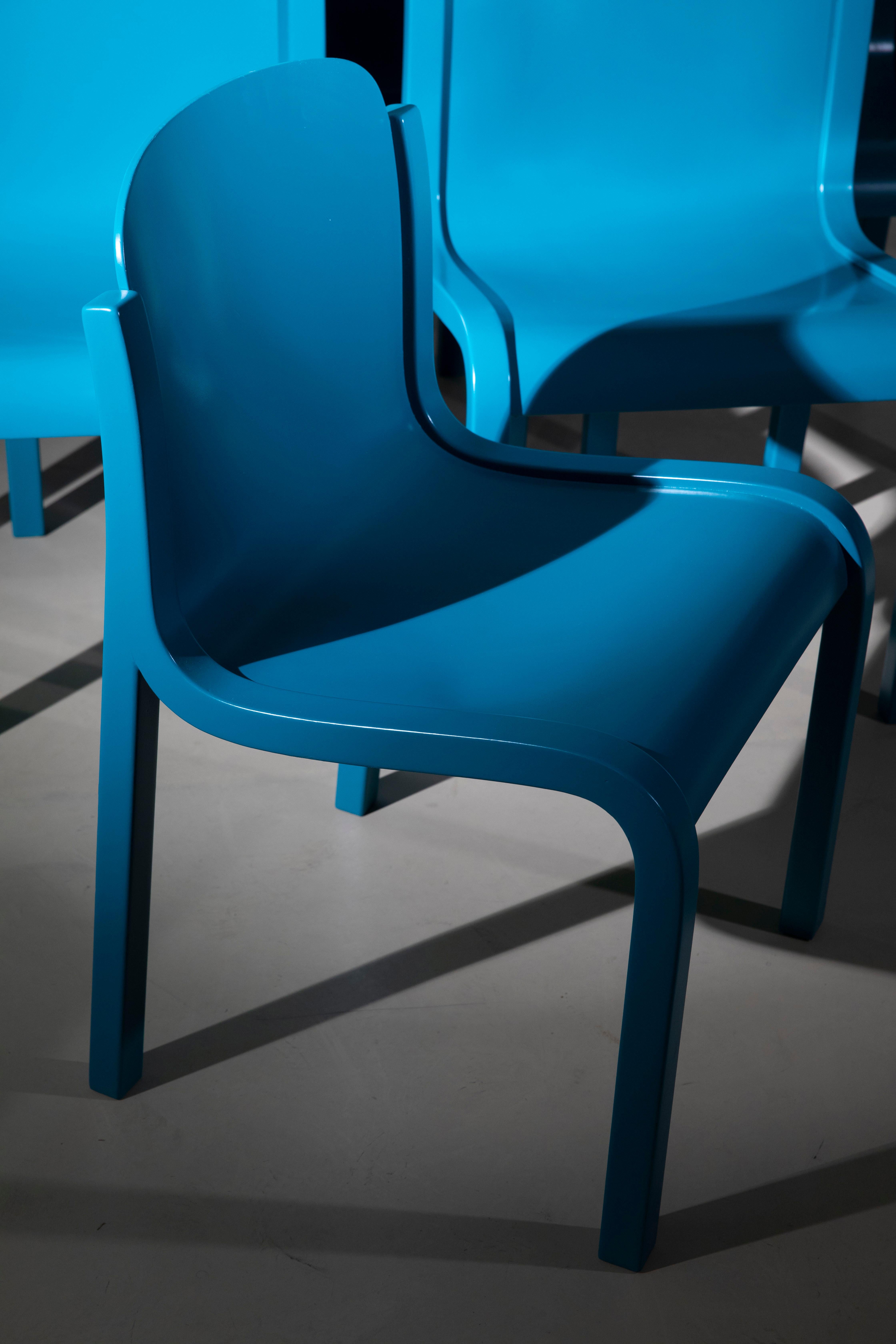 Laqué Carlo Bartoli, ensemble de six chaises 
