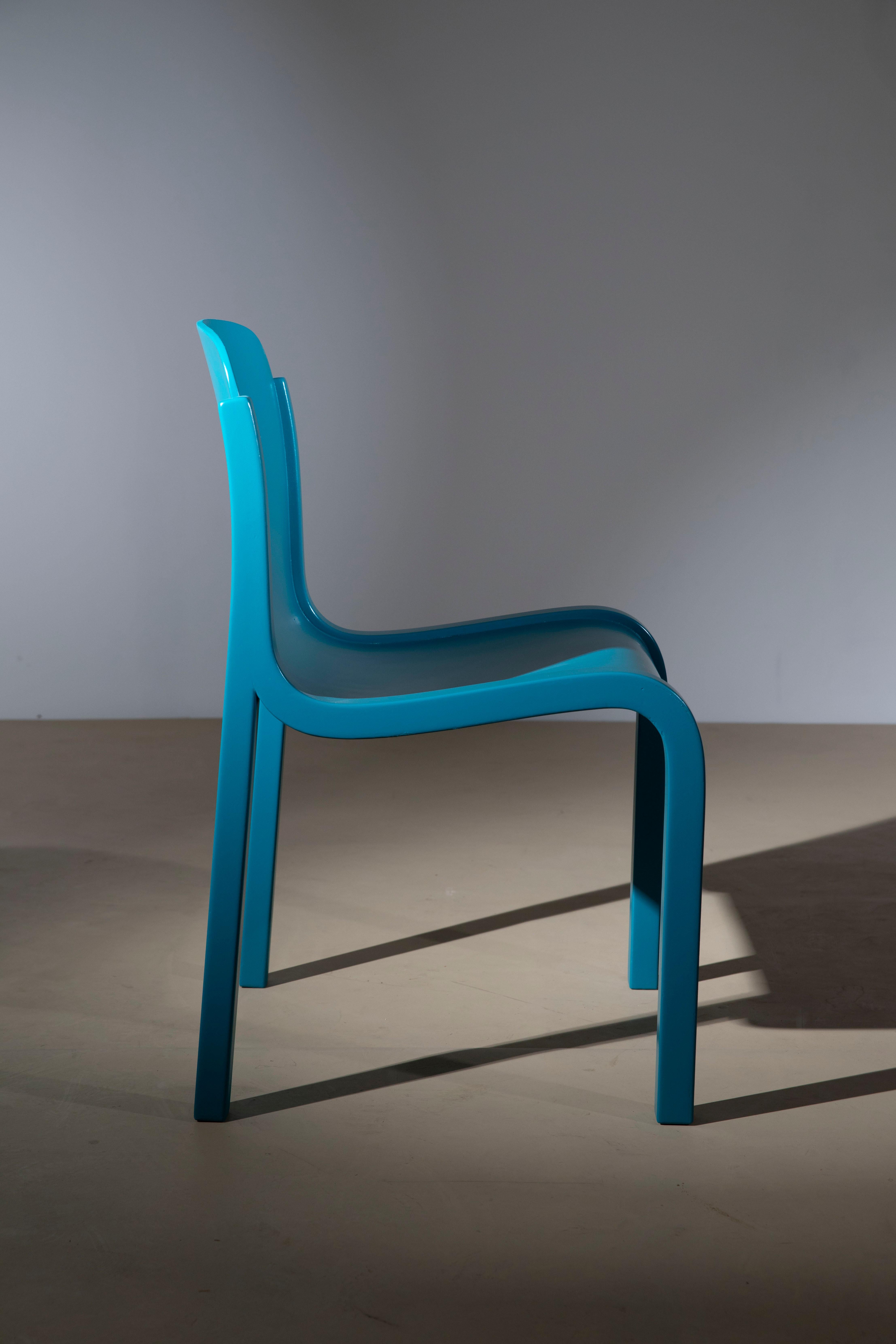 Bois cintré Carlo Bartoli, ensemble de six chaises 