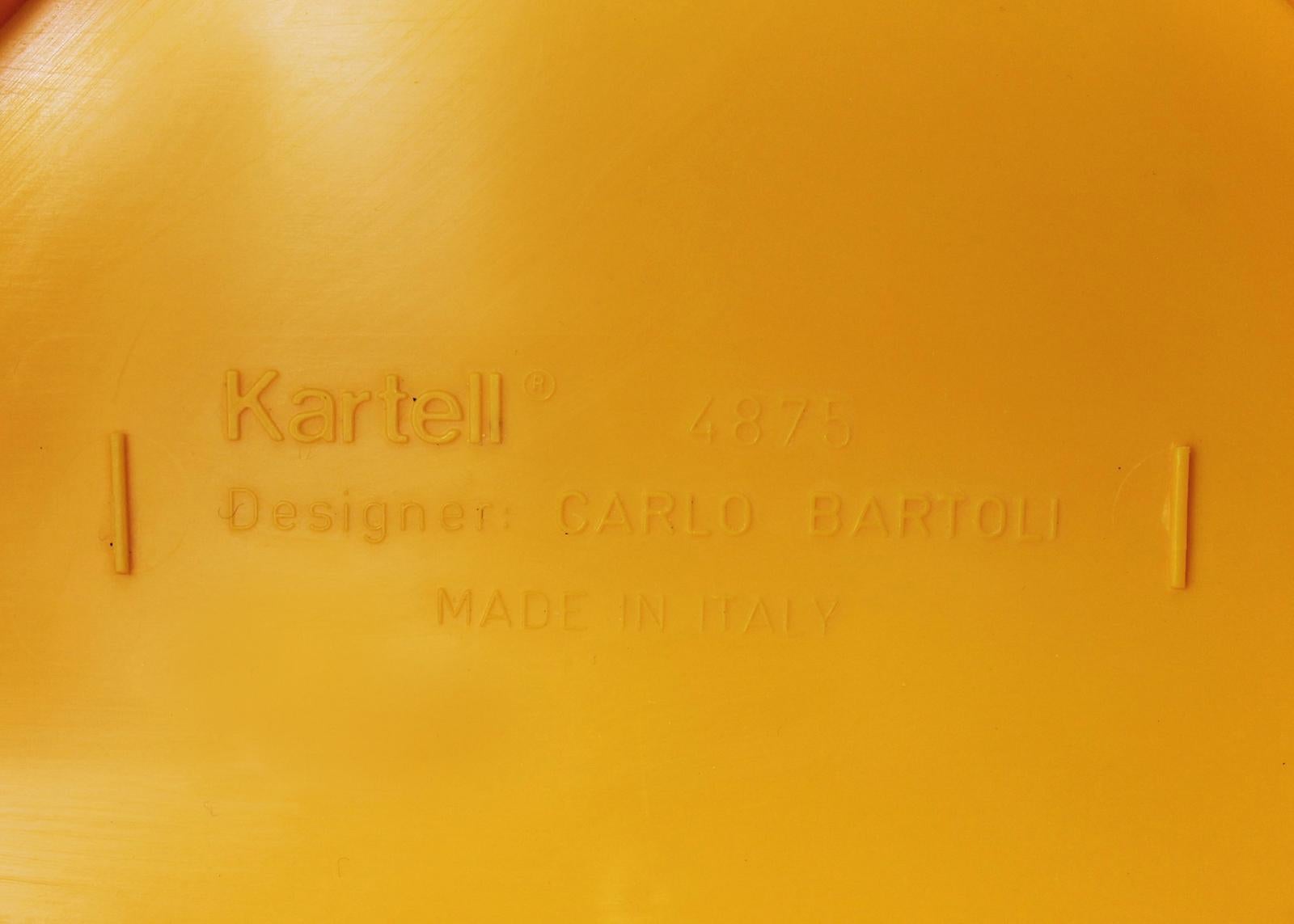 Carlo Bartoli Set di sei sedie 4875 in plastica di Kartell anni '80 in vendita 1