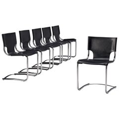 Carlo Bartoli Set of Six Tubular Dining Chairs