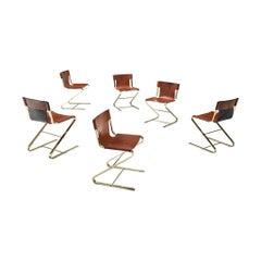 Carlo Bartoli Set of Six Tubular Dining Chairs